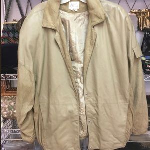 Vintage Vakko Suede & leather Blouson Style Coat Jacket